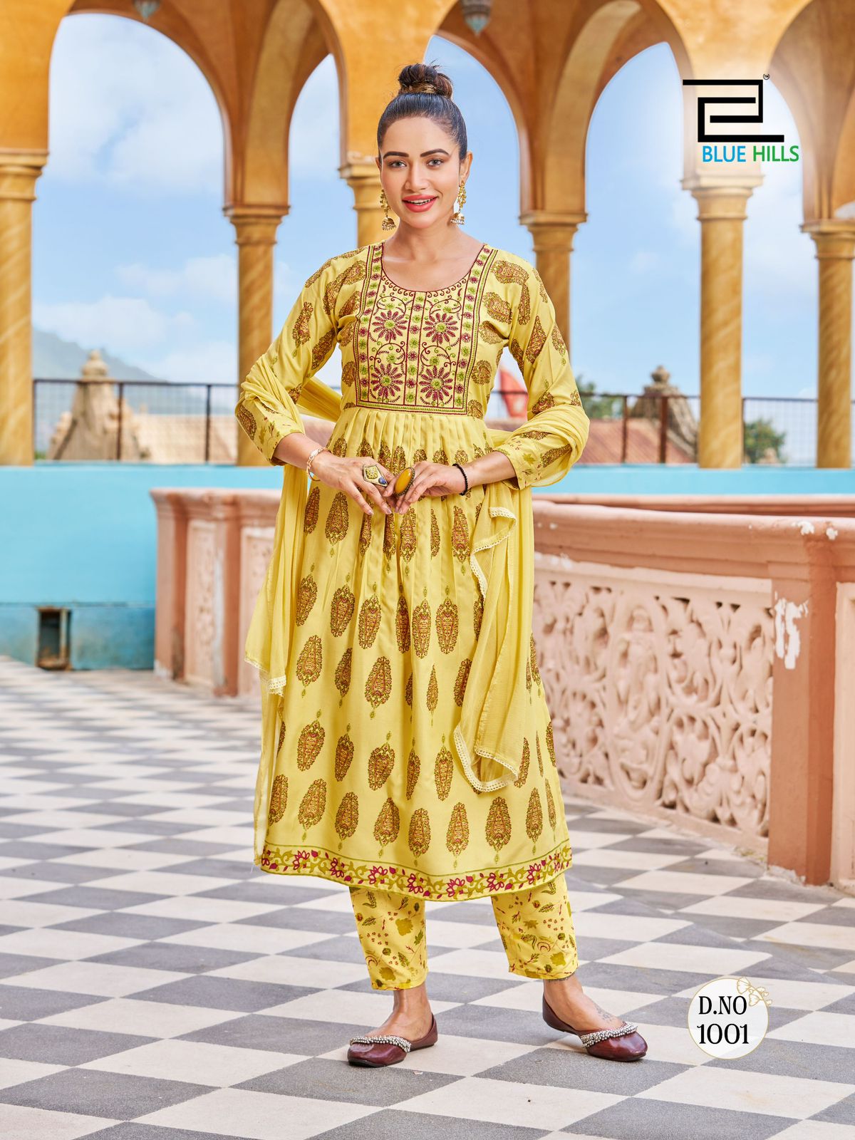 Kiara By Blue Hills Embroidery Printed Rayon Kurti With Bottom Dupatta Wholesale Market In Surat